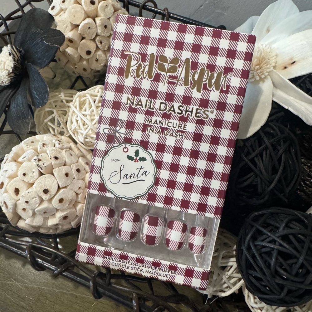 Red Aspen Nail Dashes - Burgundy Red and White Plaid | Santana’s Sassy Scarf